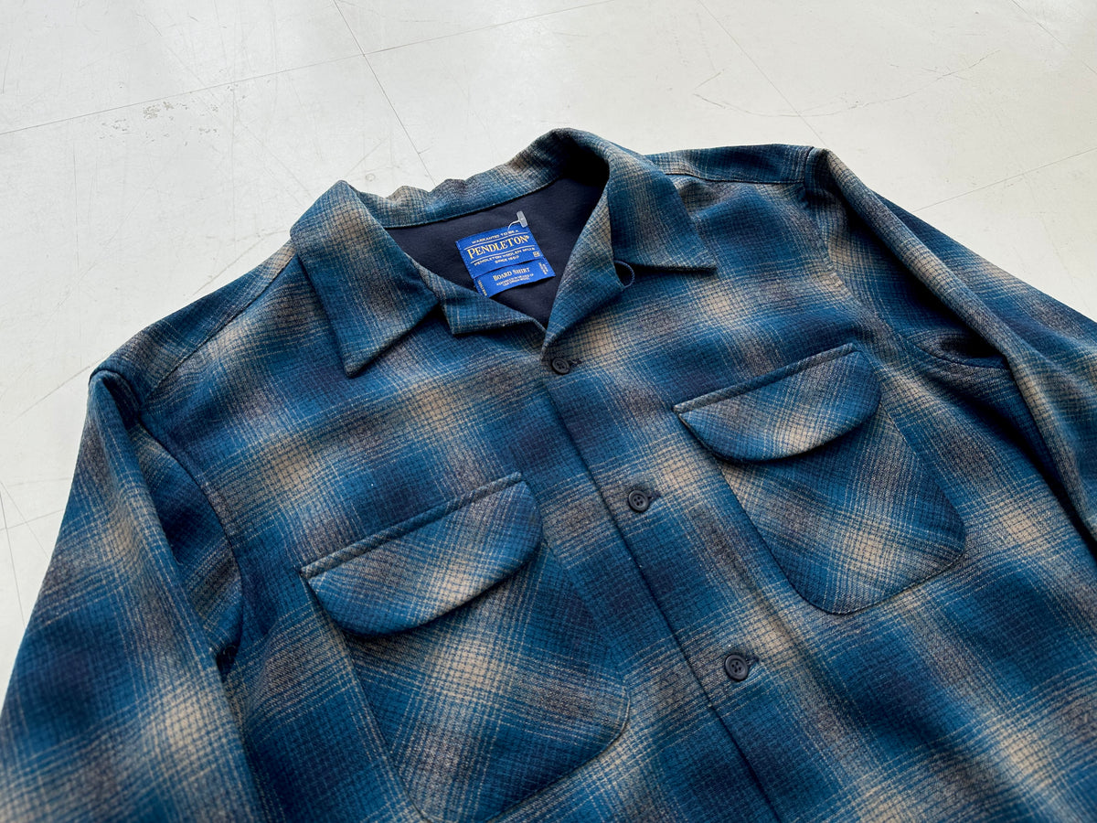 90s Pendleton Shadow Plaid Board Shirt M Blue&Turquoise – NO BURCANCY