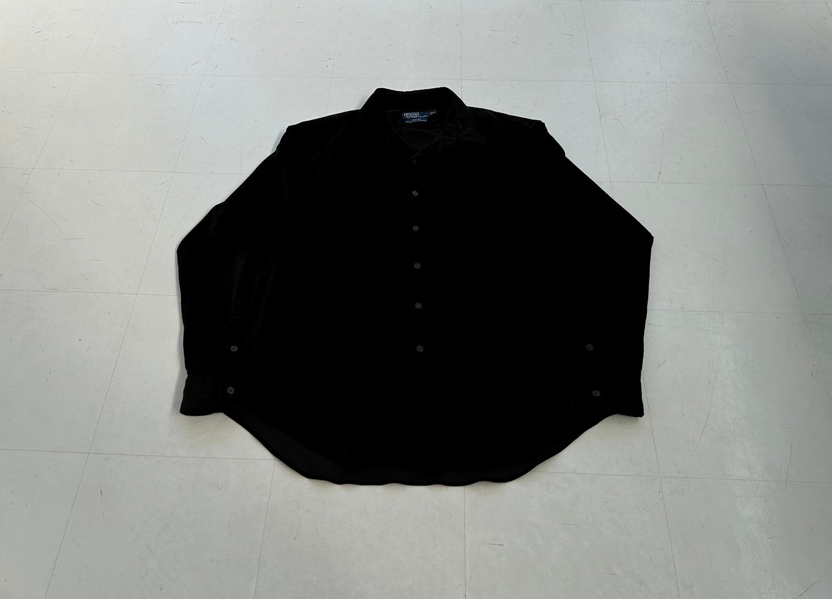90s Polo Ralph Lauren MARLOWE Corduroy L/S Shirt XL Black – NO ...