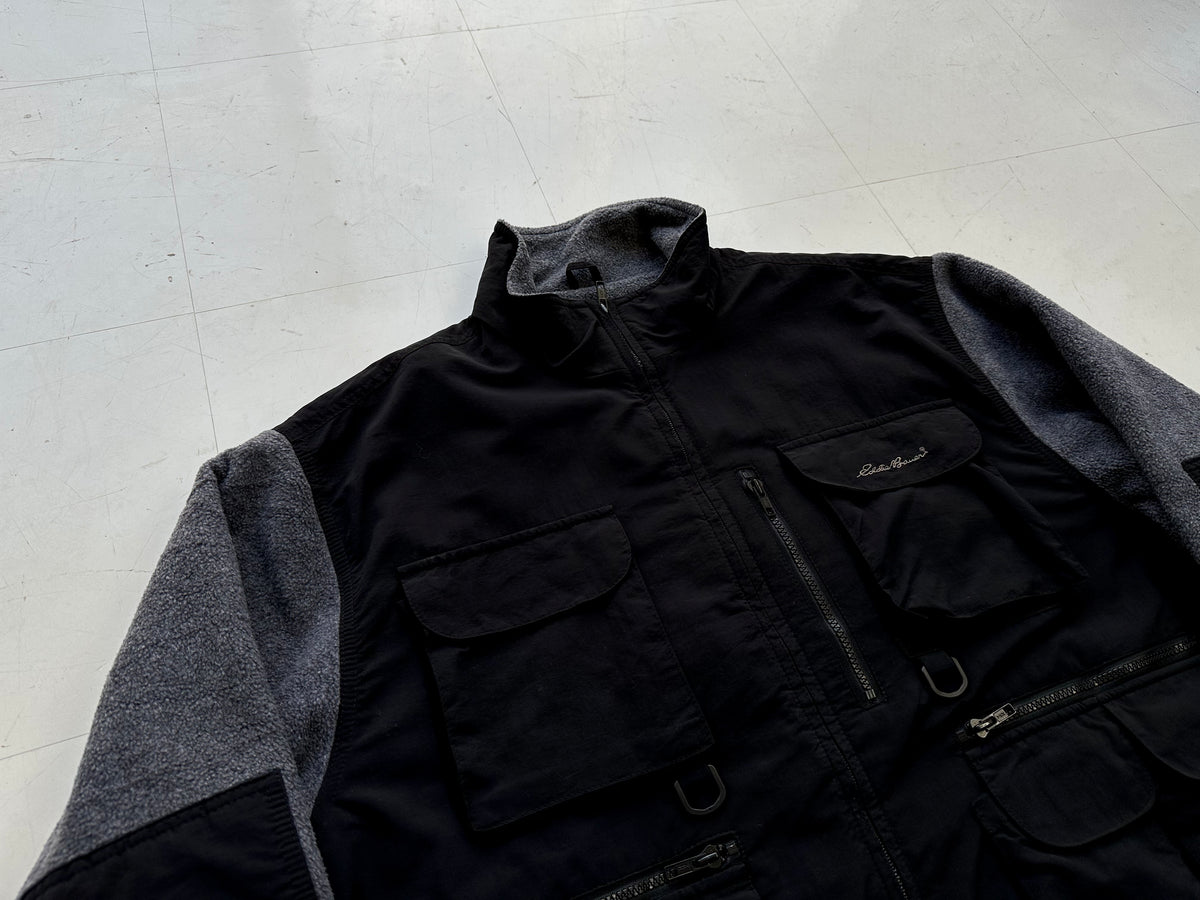 90s Eddie Bauer Fleece Wading Jacket XL Black – NO BURCANCY