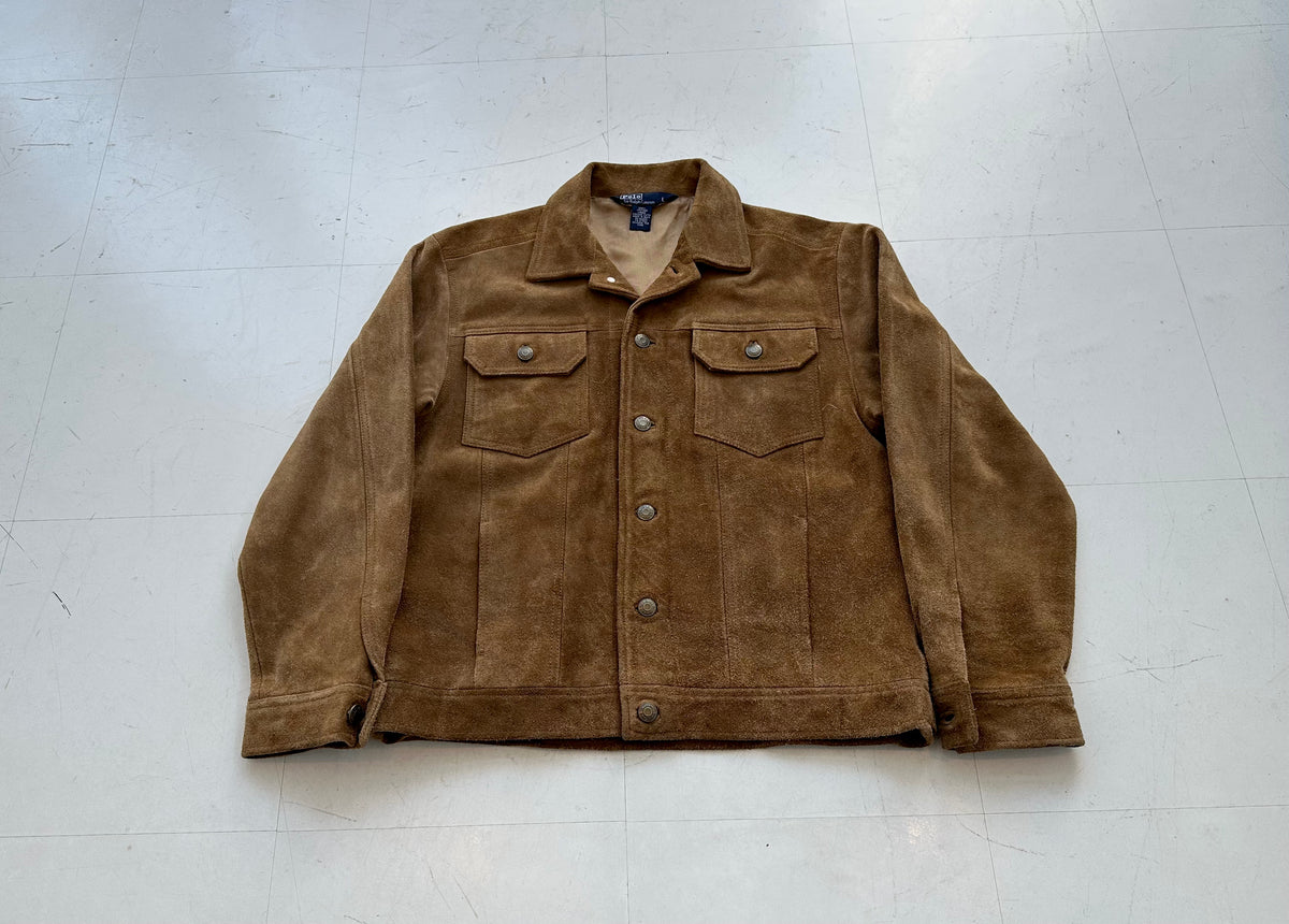 80s Polo Ralph Lauren Suede Trucker Jacket L – NO BURCANCY