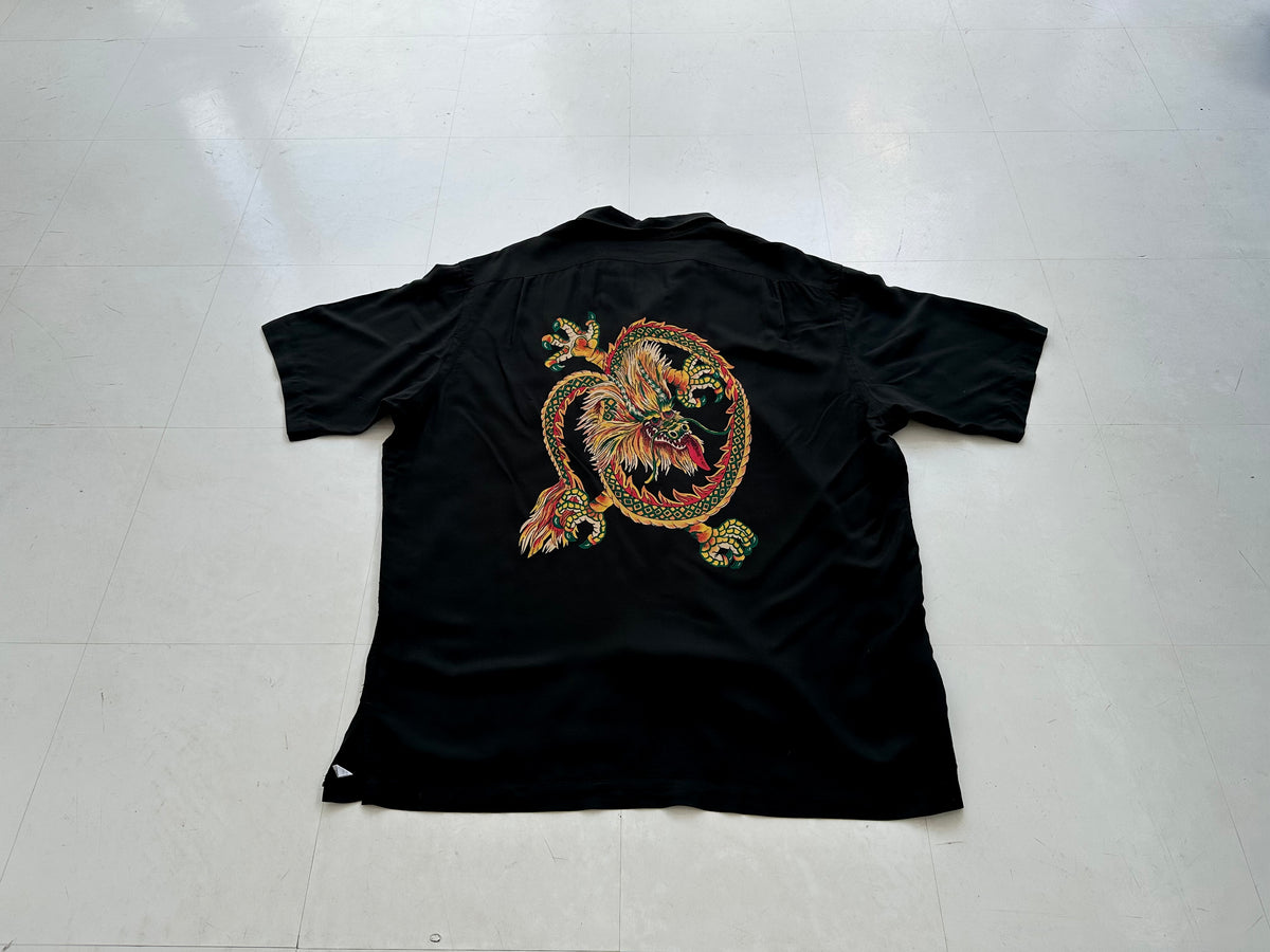 90s Polo RalphLauren CLAYTON Dragon Black Loop Shirt XL – NO BURCANCY