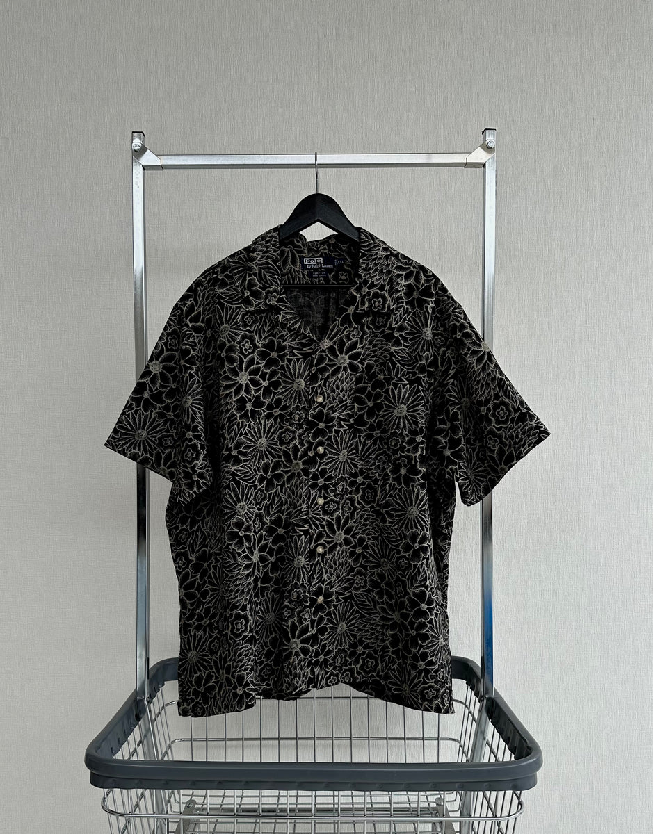 90s Polo RalphLauren CLAYTON Black Flower Shirt XXL – NO BURCANCY