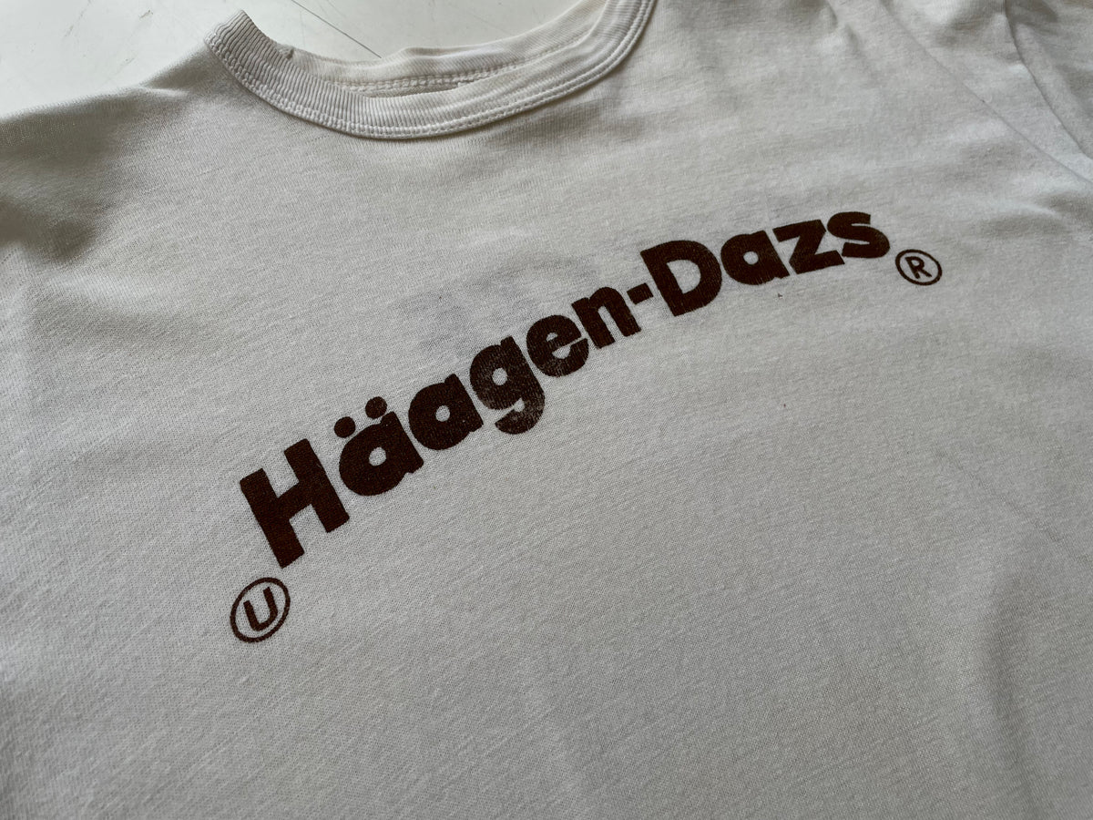 70s Vintage Haagen-Dazs “COFFEE”T-shirt L Ivory – NO BURCANCY