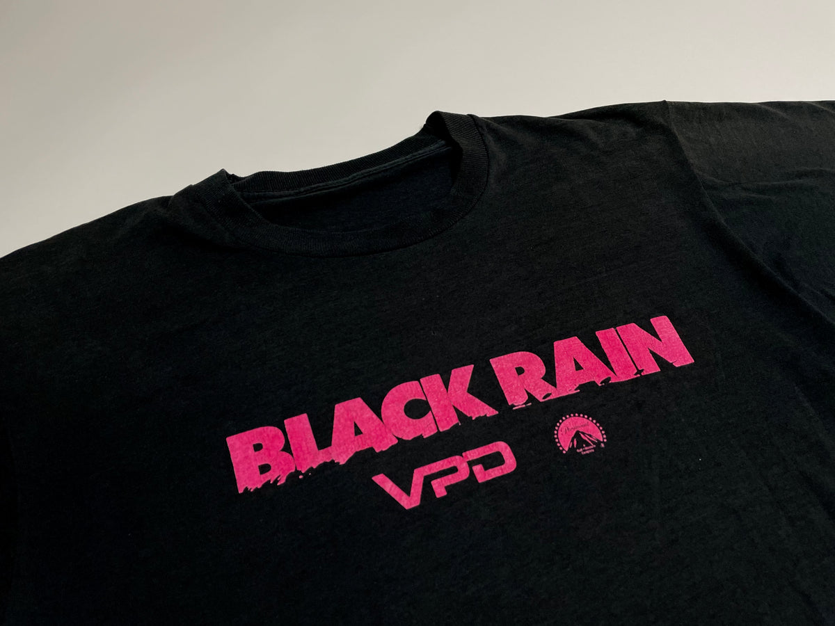 90s Vintage BLACK RAIN T-shirt Black – NO BURCANCY