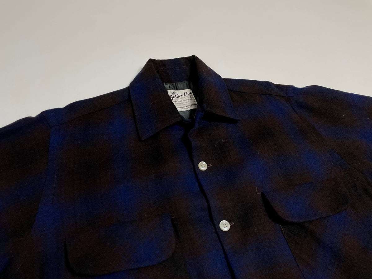 適切な価格 60s vintage OMBRE CHECK OPENCOLLAR SHIRT シャツ