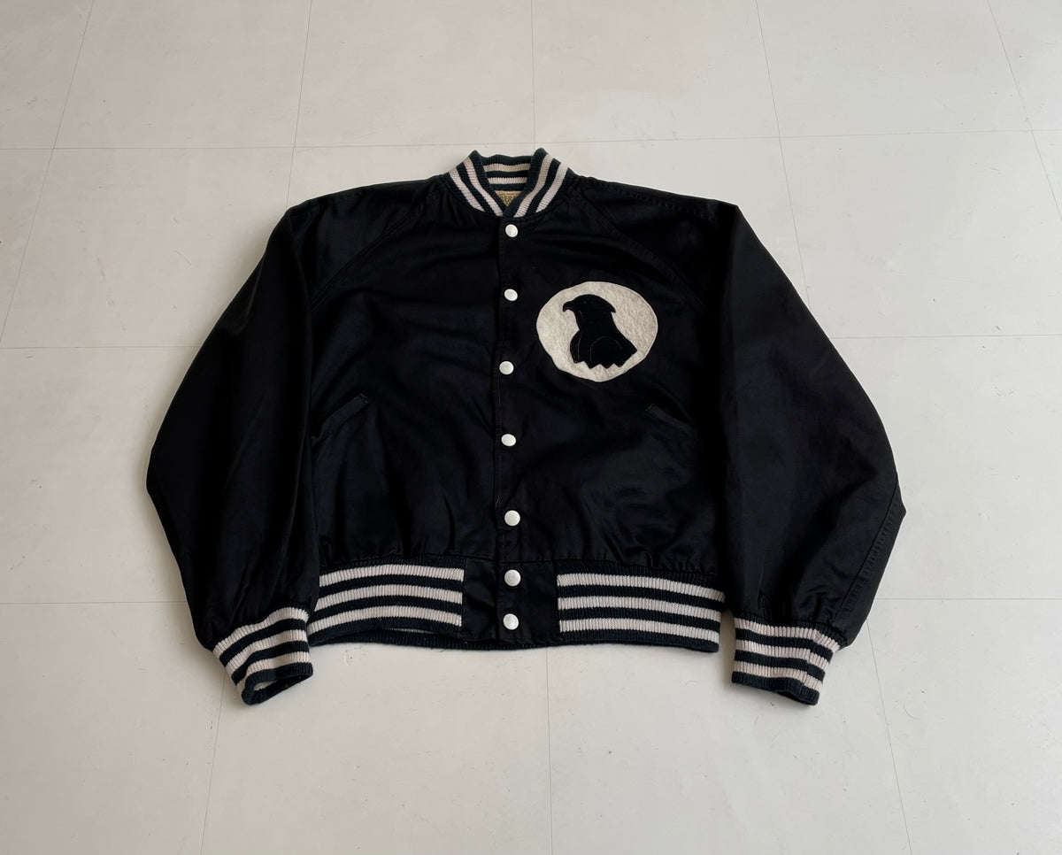 50s vintage TIMBERLINE varsity jacket black 46 – NO BURCANCY