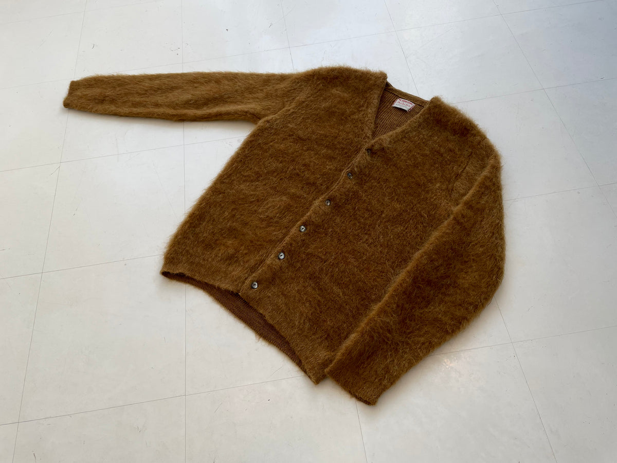 50s McGregor PowderSnow Mohair Cardigan L GoldenBrown – NO BURCANCY