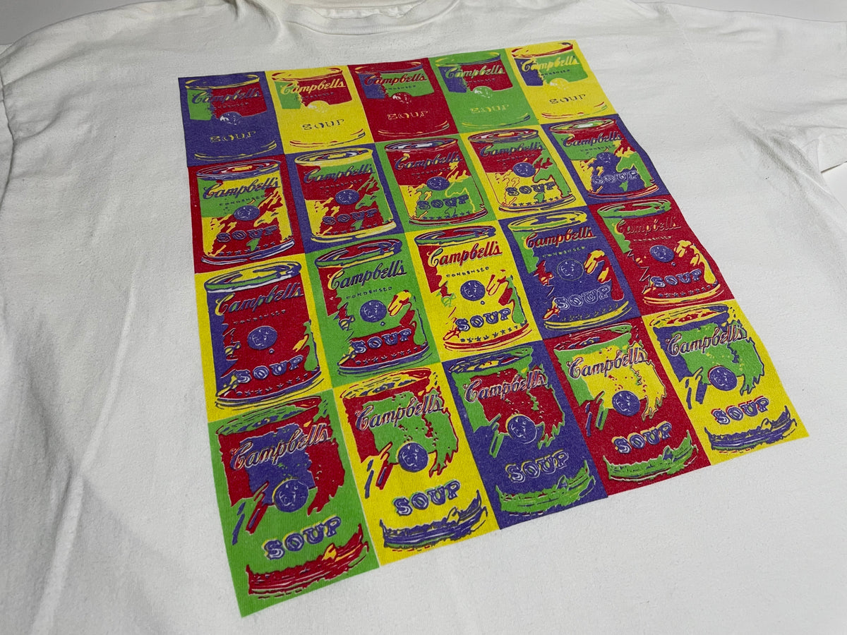 90s vintage Campbell soup Andy Warhol Tshirt XL – NO BURCANCY