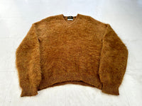 60s Vancort Mohair V Neck Sweater M GoldenBrown