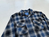 90s Pendleton ShadowPlaid Board Shirt L Black&Blue