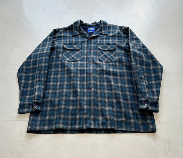 90s Pendleton ShadowPlaid Board Shirt XL Navy