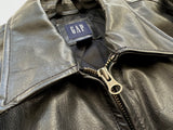 90s GAP Sports Leather Jacket L Black