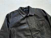 90s Polo Ralph Lauren Leather CarCoat XL Black