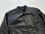 90s Polo Ralph Lauren Leather CarCoat XL Black