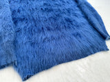 60s JAEGER V Neck Mohair Sweater L Royal Blue