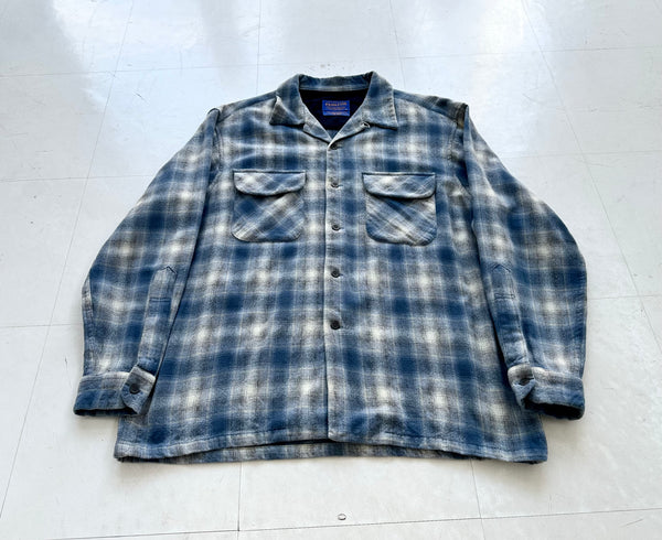 90s Pendleton ShadowPlaid Board Shirt L Turquoise