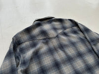 70s Pendleton Shadow Plaid Western Shirt L Gray
