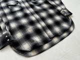 70s Pendleton Shadow Plaid Western Shirt L Black&White