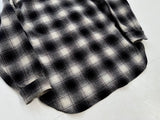 90s Pendleton shadow Plaid Wool Shirt M Black &White