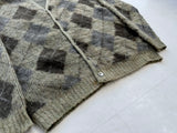 60s BrentWood Argyle Wool Cardigan XL