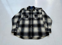 90s Pendleton Shadow Plaid Western Shirt XL Black&Ivory