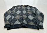 60s Brentwood Argyle Cardigan XL Gray