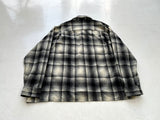 60s Cascade Shadow Plaid Wool Board Shirt XL Black&White