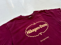 Vintage Haagen Dazs Logo T-shirt L Burgundy