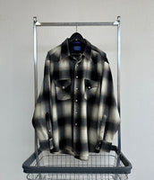 90s Pendleton Shadow Plaid Western Shirt XL Black&Ivory