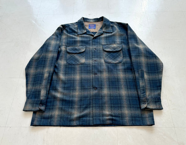 90s Pendleton ShadowPlaid Board Shirt XL Navy