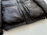 80s Eddie Bauer Leather Puffer Jacket M