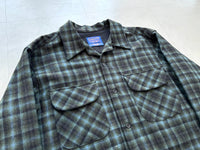 90s Pendleton Shadow Plaid Board Shirt M Turquoise&Black