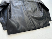 90s Polo Ralph Lauren Leather CarCoat XL Black