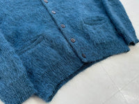 60s Cabot Mohair Cardigan L DeepBlue