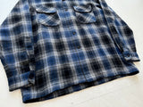 90s Pendleton ShadowPlaid Board Shirt L Black&Blue