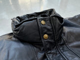 80s Eddie Bauer Leather Puffer Jacket L Black