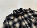 70s Pendleton ShadowPlaid Western Shirt XL Black&White