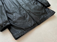 90s GAP Leather Car Coat XL Black