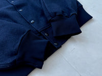 80s MAPLE Varsity Jacket L DeepNavy