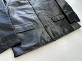 90s Polo Ralph Lauren Leather CarCoat XL Black