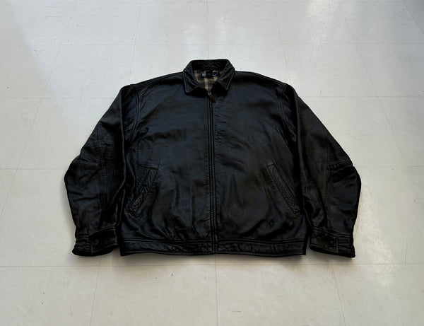 90s Polo Ralph Lauren Leather Swing Top Jacket L Black – NO BURCANCY