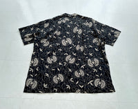 90s Polo Ralph Lauren CLAYTON Black Flower&Leaf XL Black