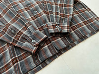 60s Shadow Plaid Wool Board Shirt Gray&Orange