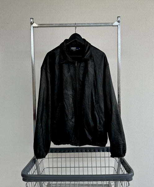 90s Polo Ralph Lauren Leather Swing Top Jacket XL Black – NO BURCANCY