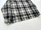 60s Cascade Shadow Plaid Wool Board Shirt XL Black&White