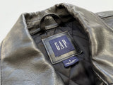 90s GAP Sports Leather Jacket L Black