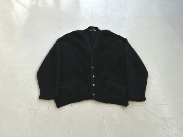 60s Sportsman Mohair Cardigan L Black