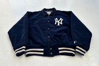 STARTER MLB NY YANKEES Corduroy Varsity Jacket Navy