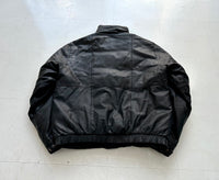 80s Eddie Bauer Leather Puffer Jacket L Black