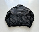 80s Eddie Bauer Leather Puffer Jacket L Black